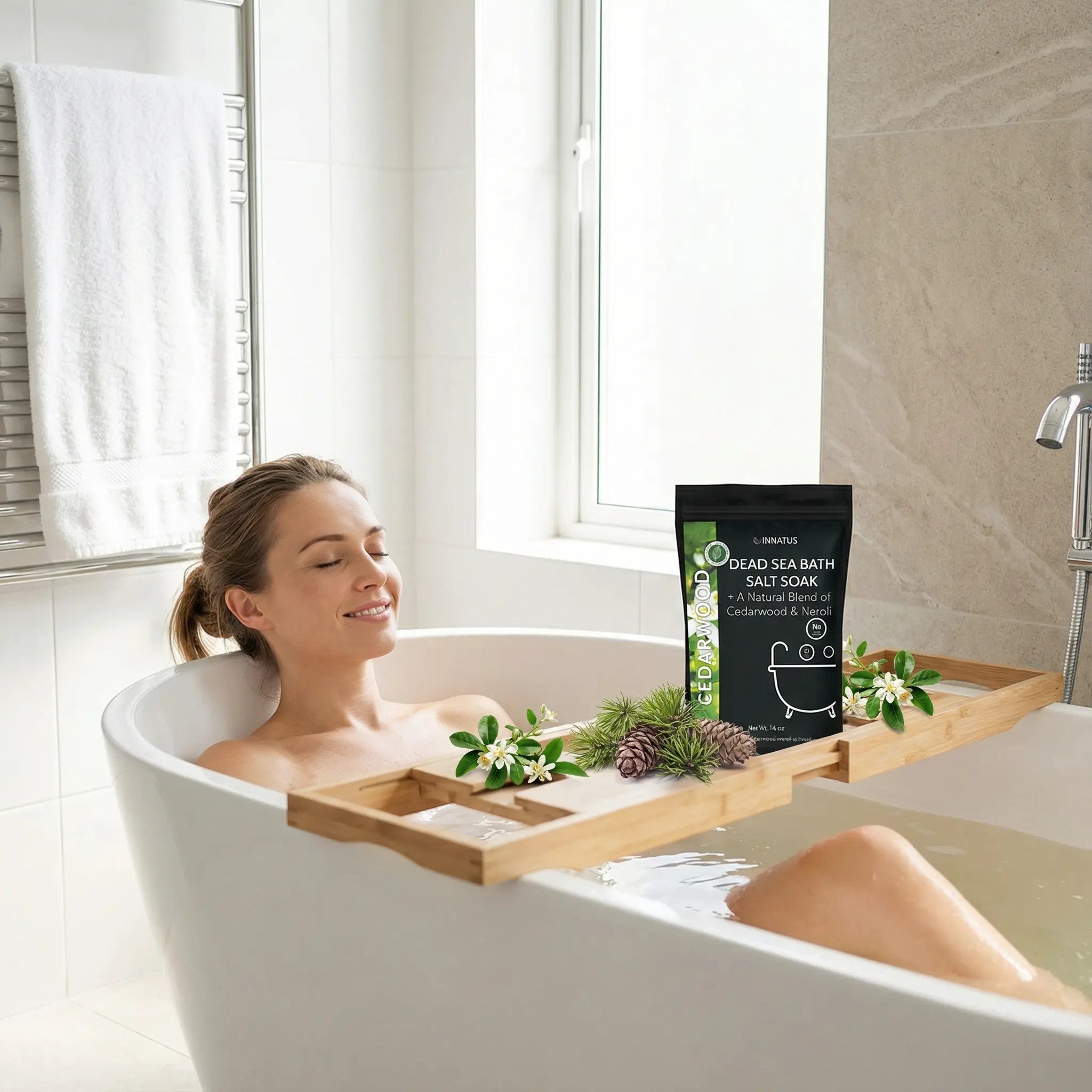 Dead sea cedarwood bath salt soak with 21 minerals