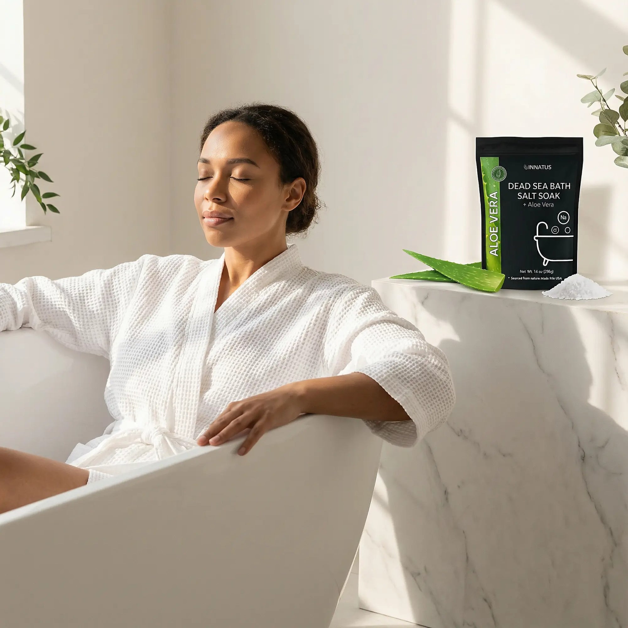 Dead Sea Bath Salt Aloe Vera soak with 21 minerals 4oz