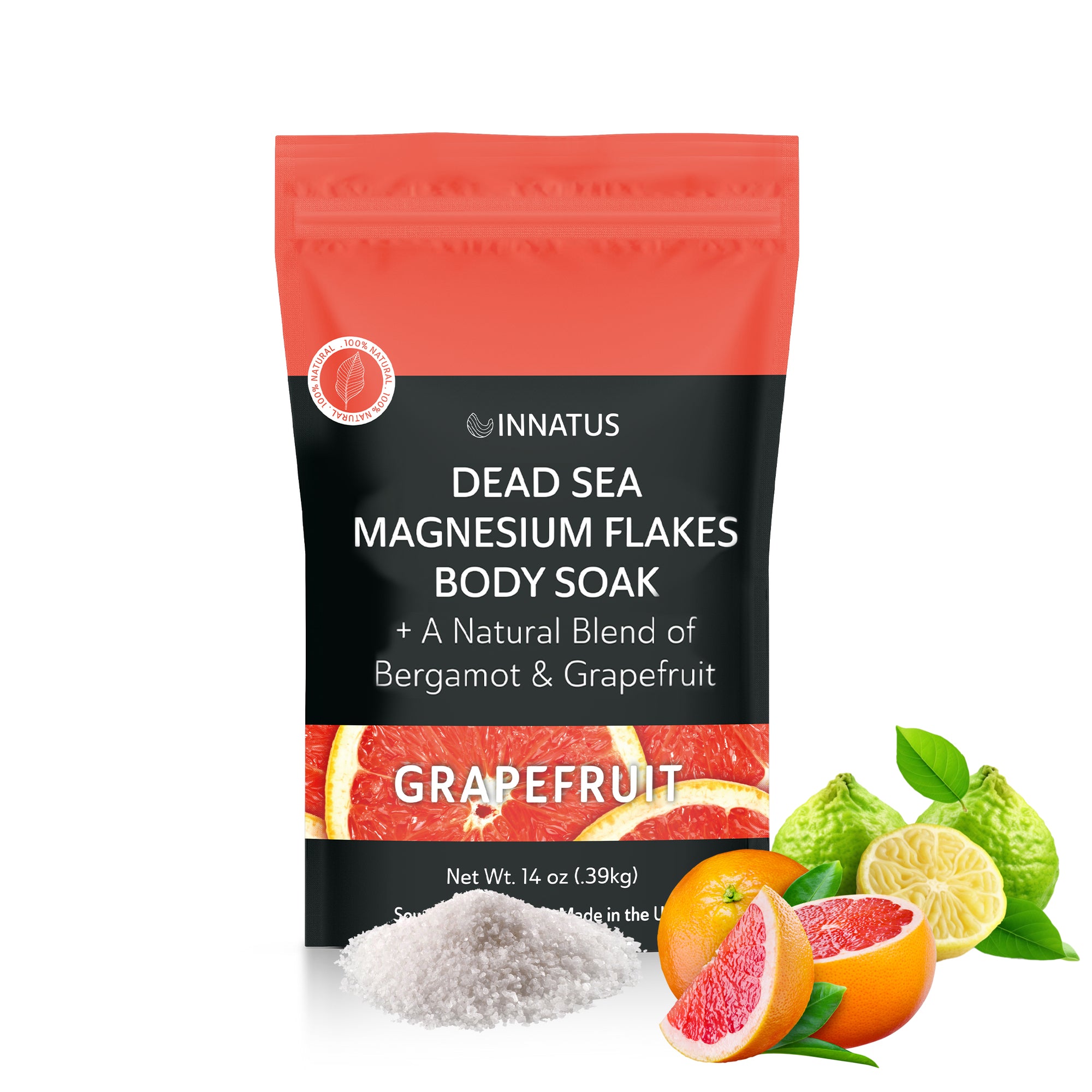 Pure Dead Sea Magnesium Flakes Restful Grapefruit Soak