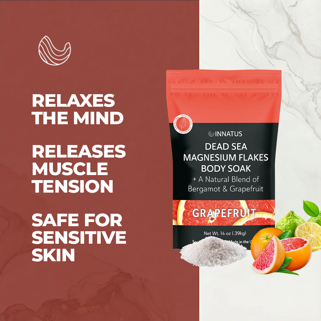 Pure Dead Sea Magnesium Flakes Restful Grapefruit Soak