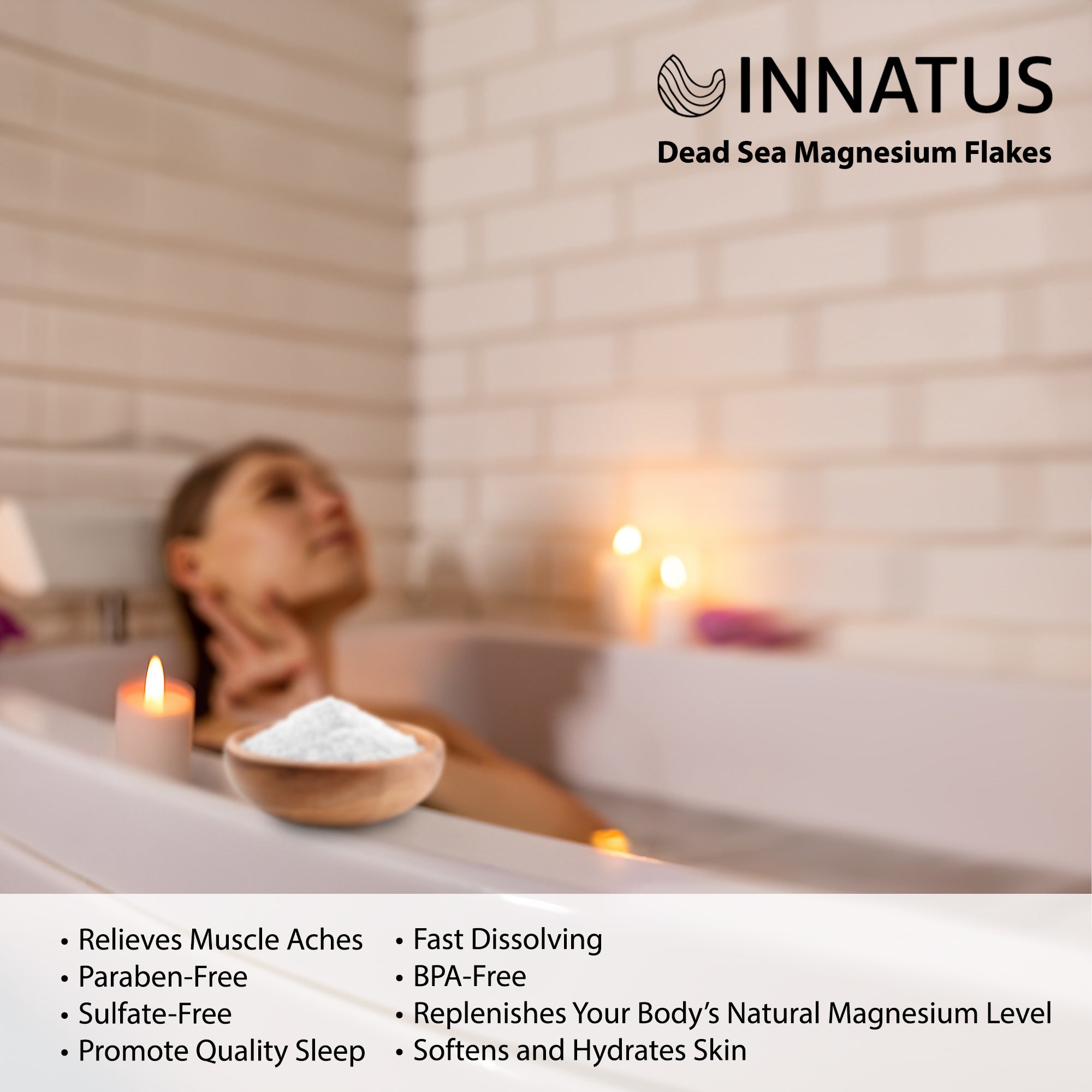 Pure Dead Sea Magnesium Flakes Restful Grapefruit Soak