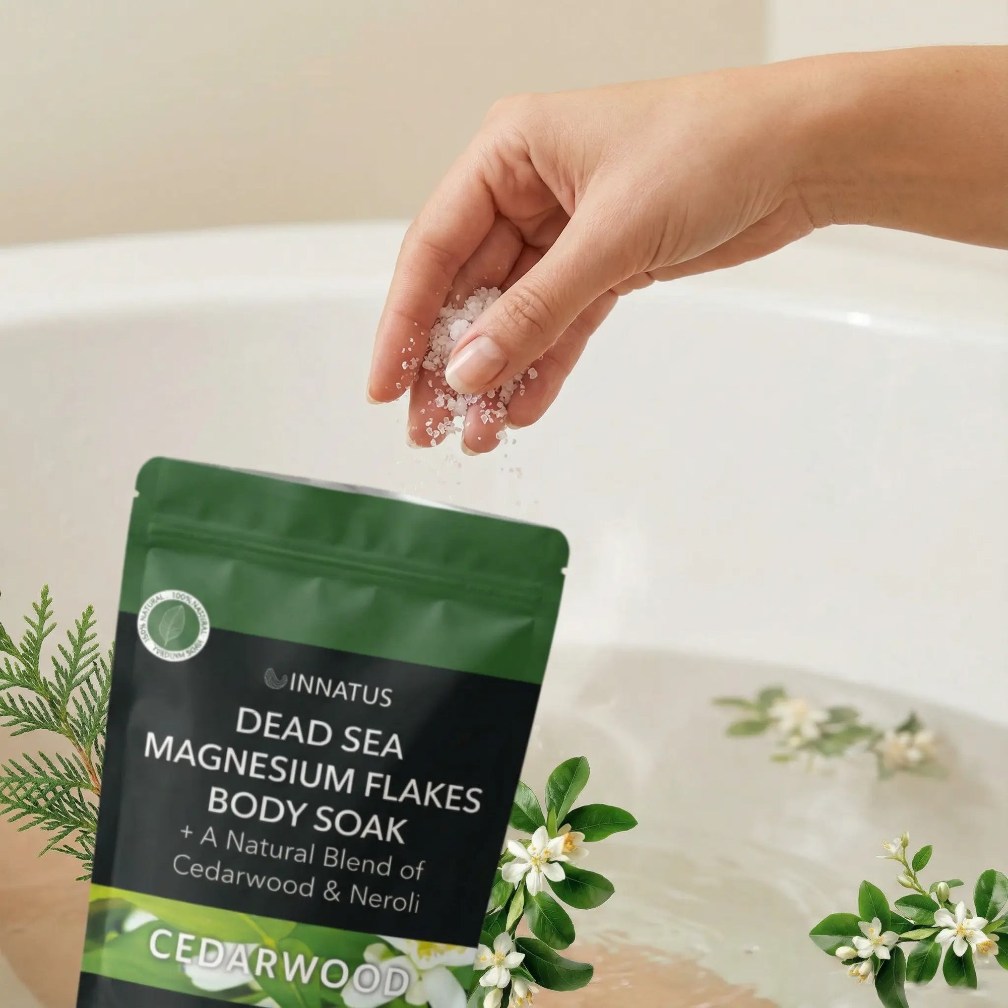 Pure Dead sea Magnesium Flakes Restful Cedarwood Soak
