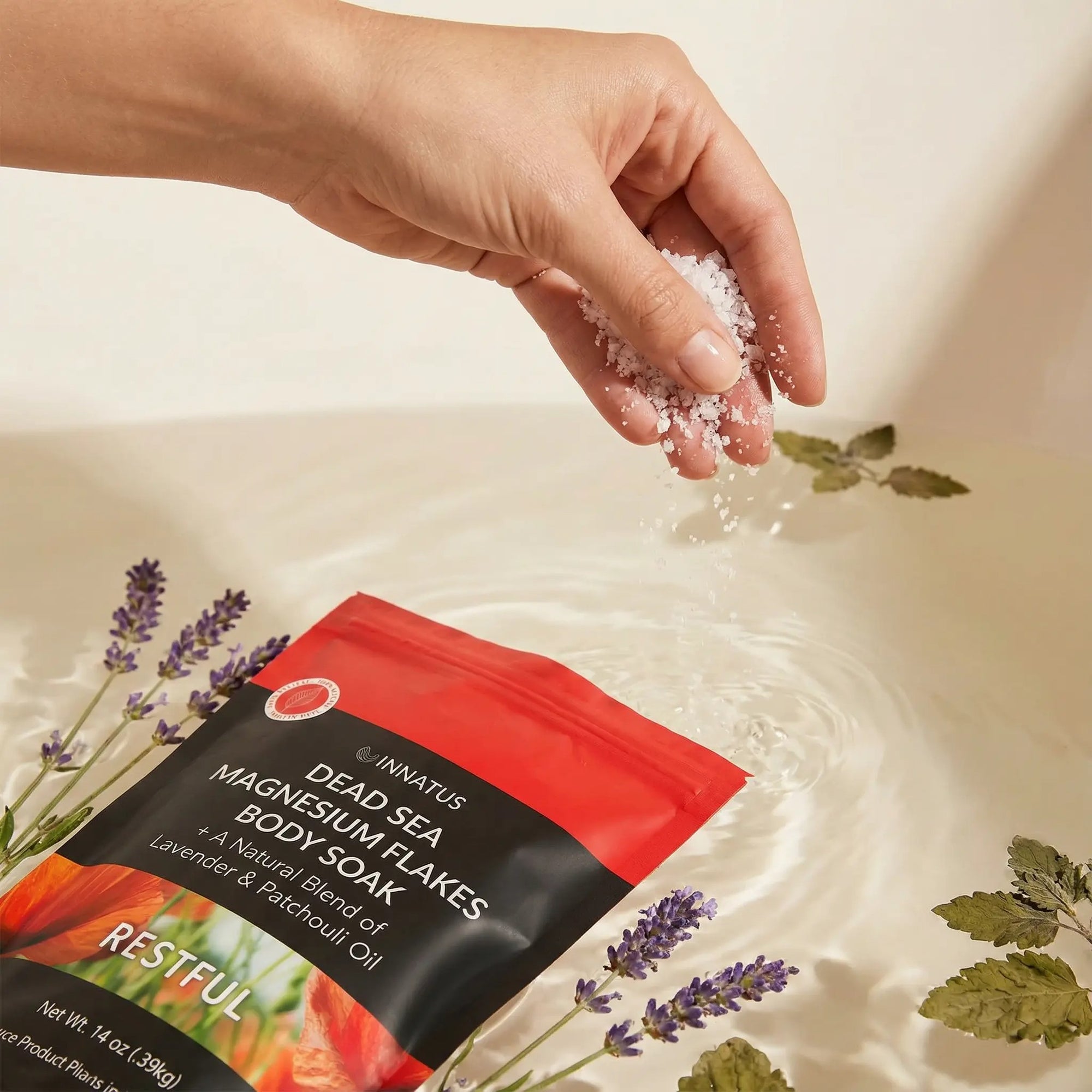 Pure Dead sea magnesium flakes Restful  soak