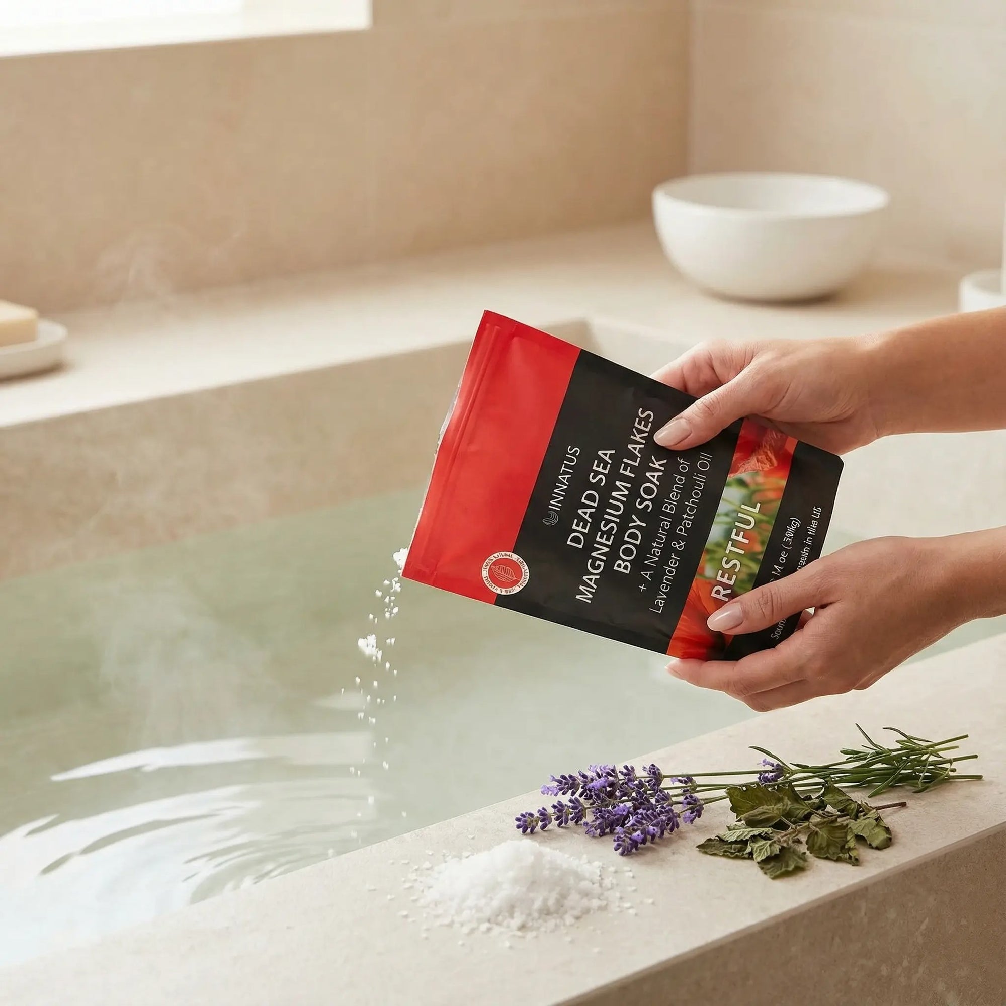 Pure Dead sea magnesium flakes Restful  soak