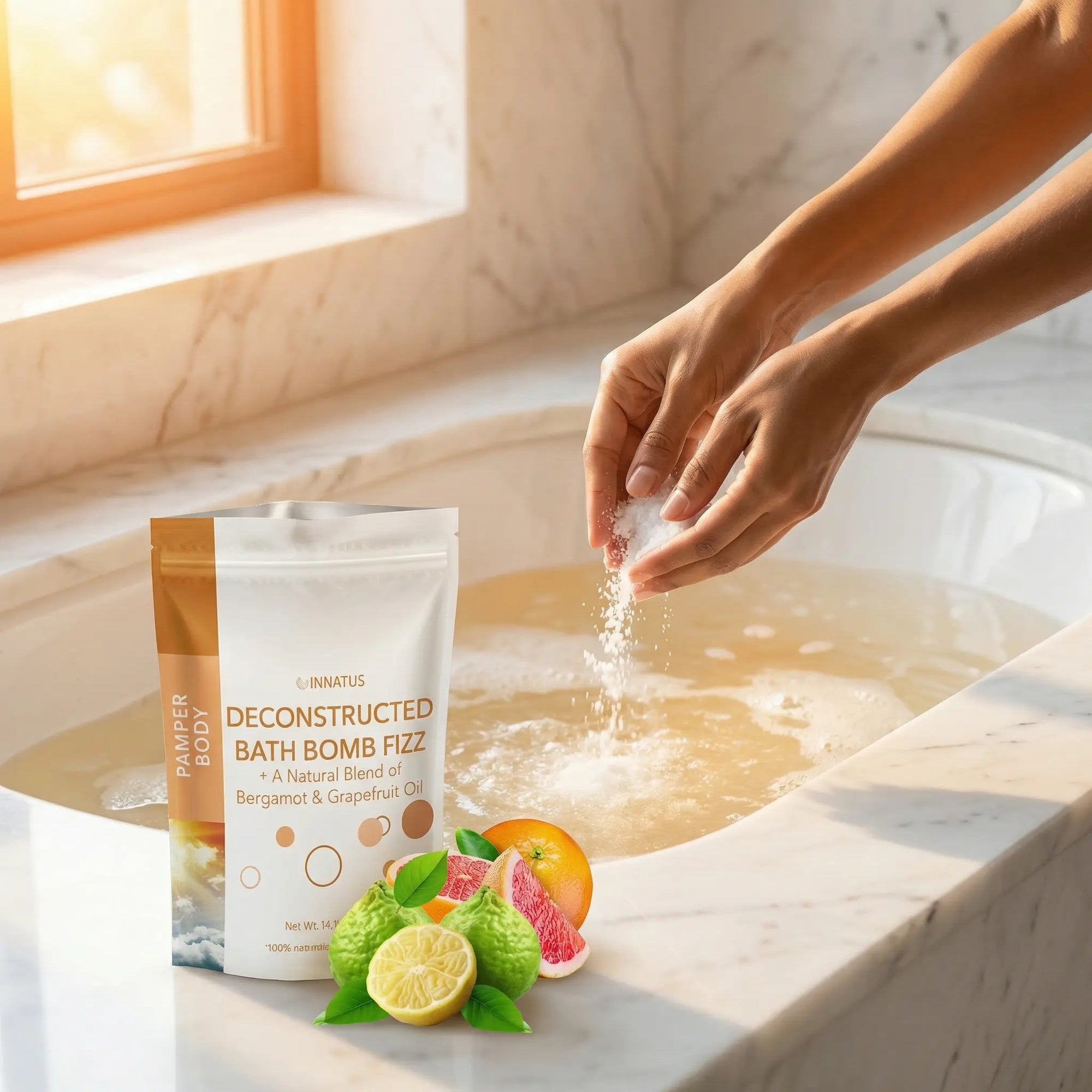 Sea Salt Fizzy deconstructed Pamperd body Bath Bomb