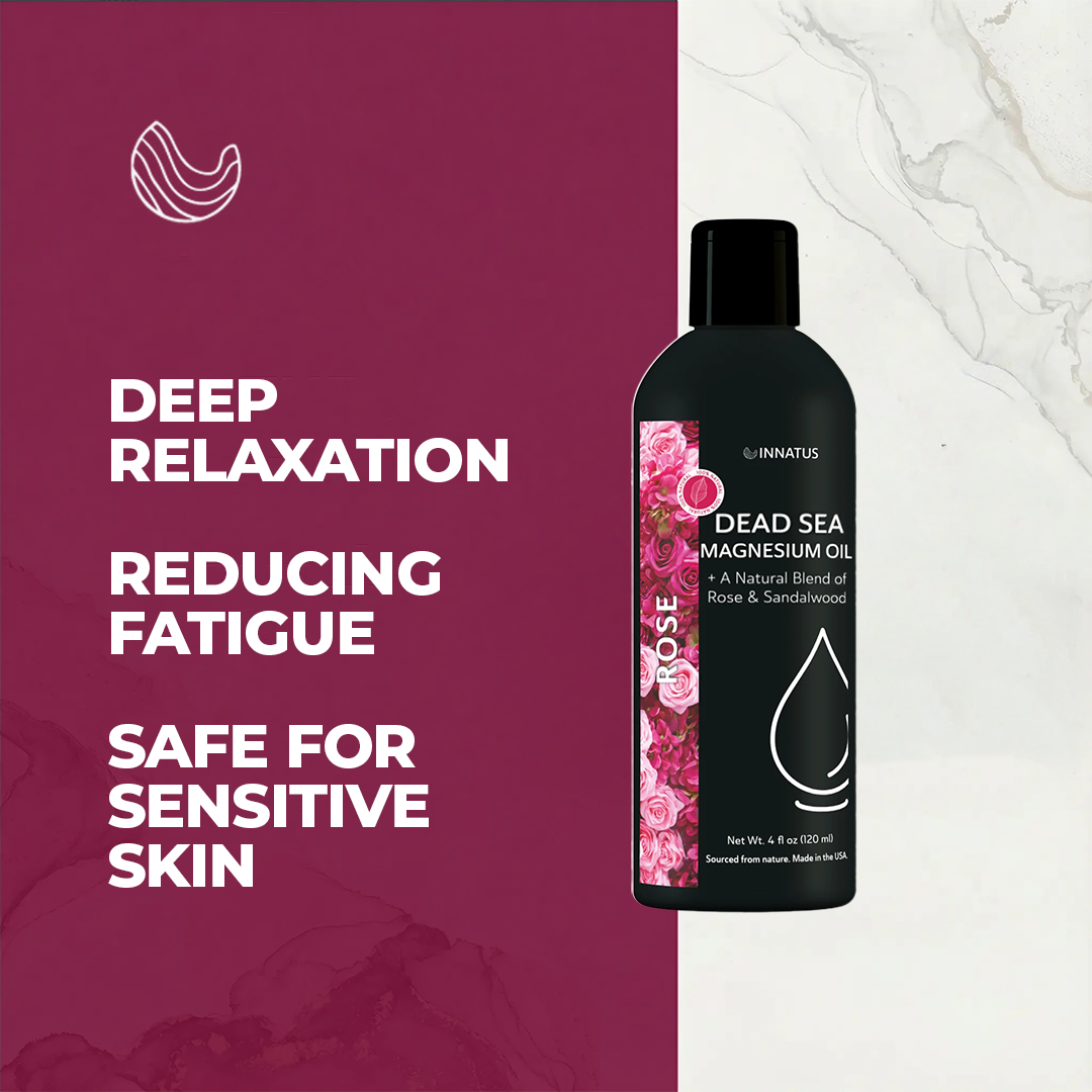 Natural dead sea magnesium rose oil