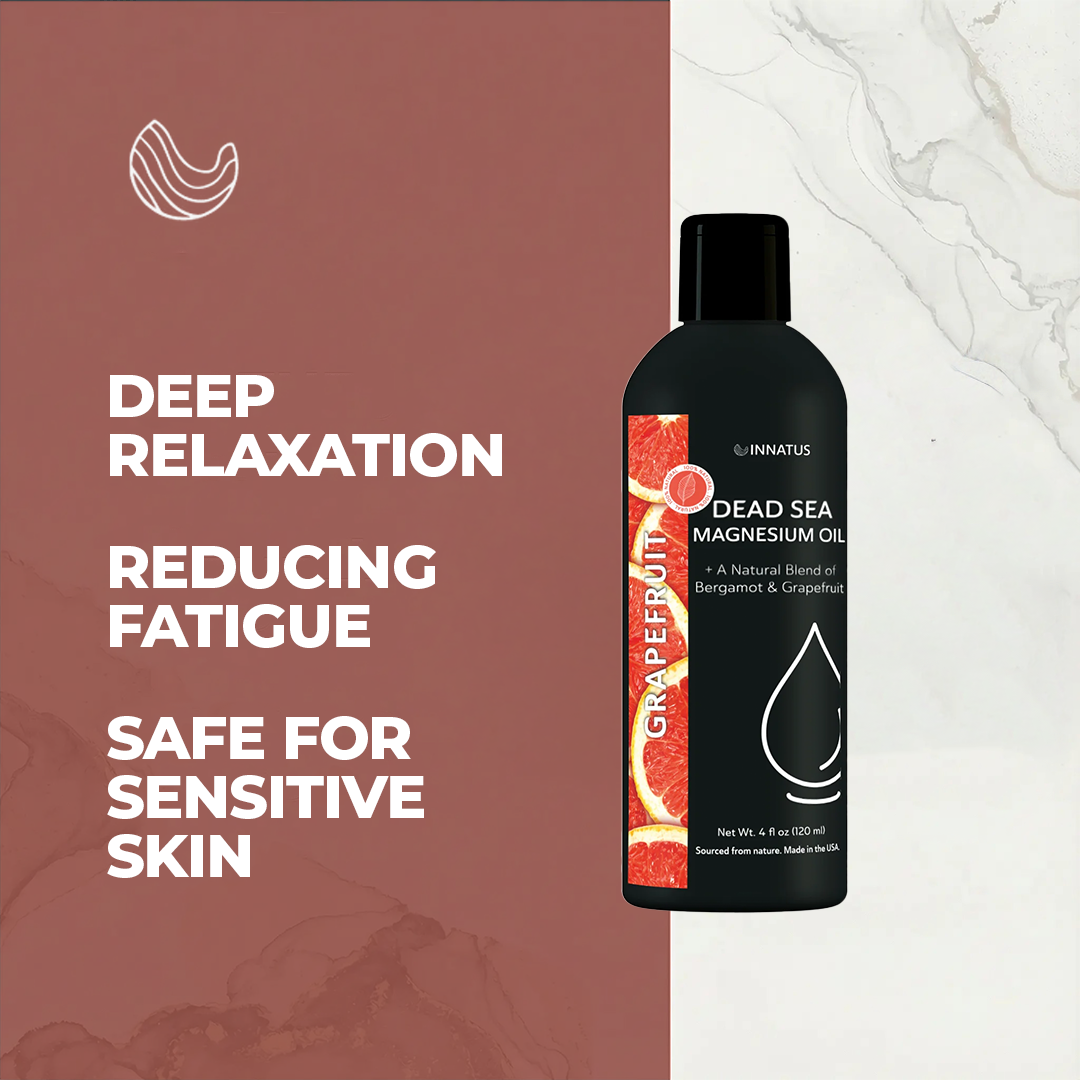 Natural dead sea magnesium bergamot and grapefruit oil