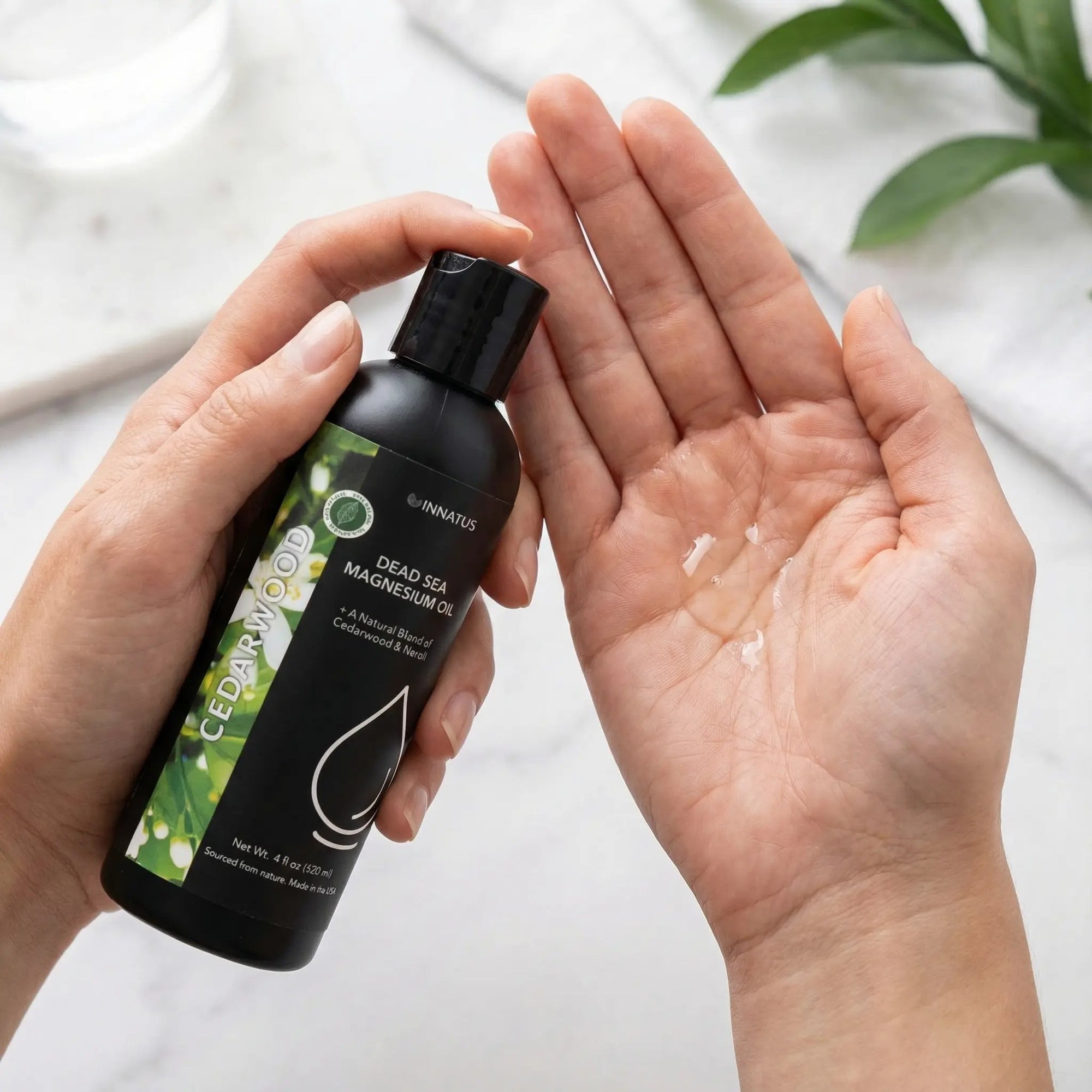 Natural dead sea magnesium cedarwood and neroli oil