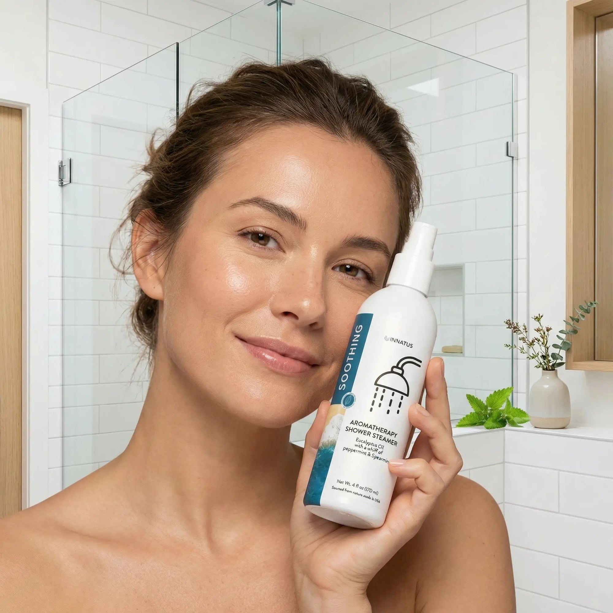 Soothing shower spray eucalyptus oil with a whiff of Peppermint