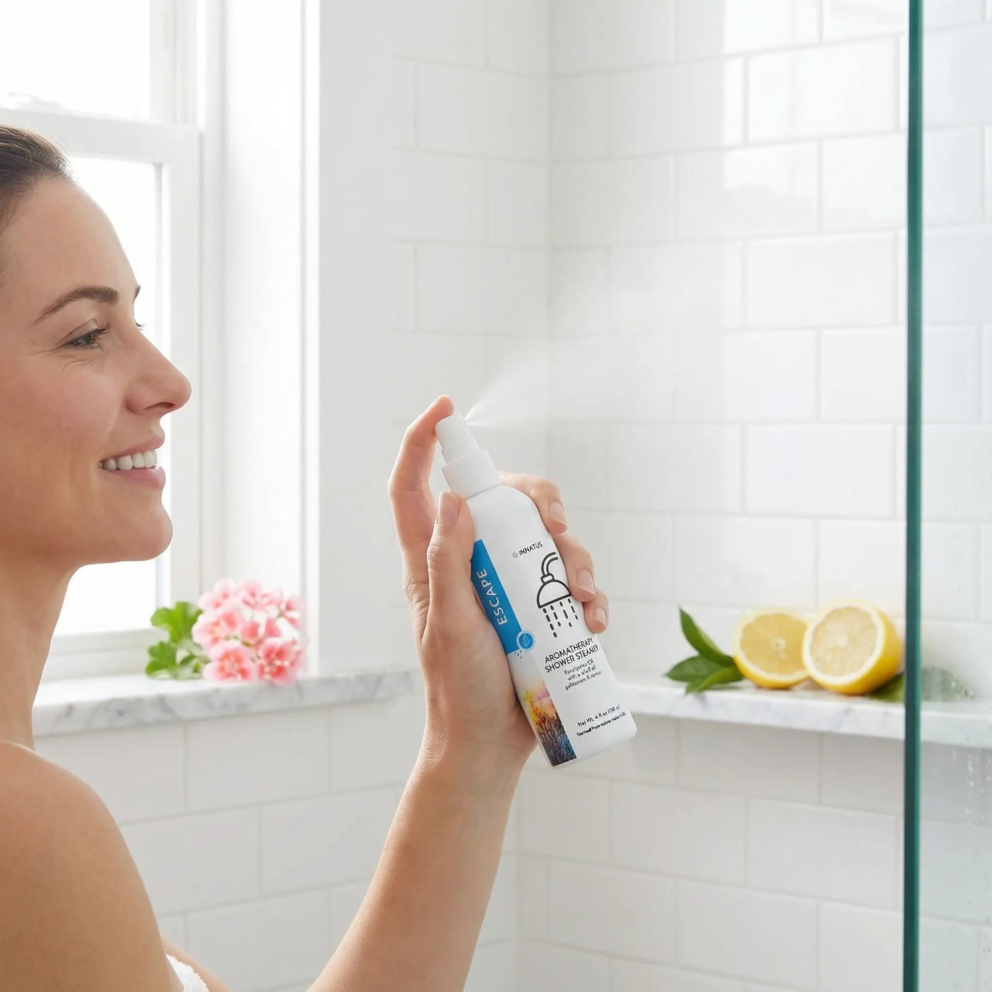 Escape shower spray eucalyptus oil with a whiff of Lemon