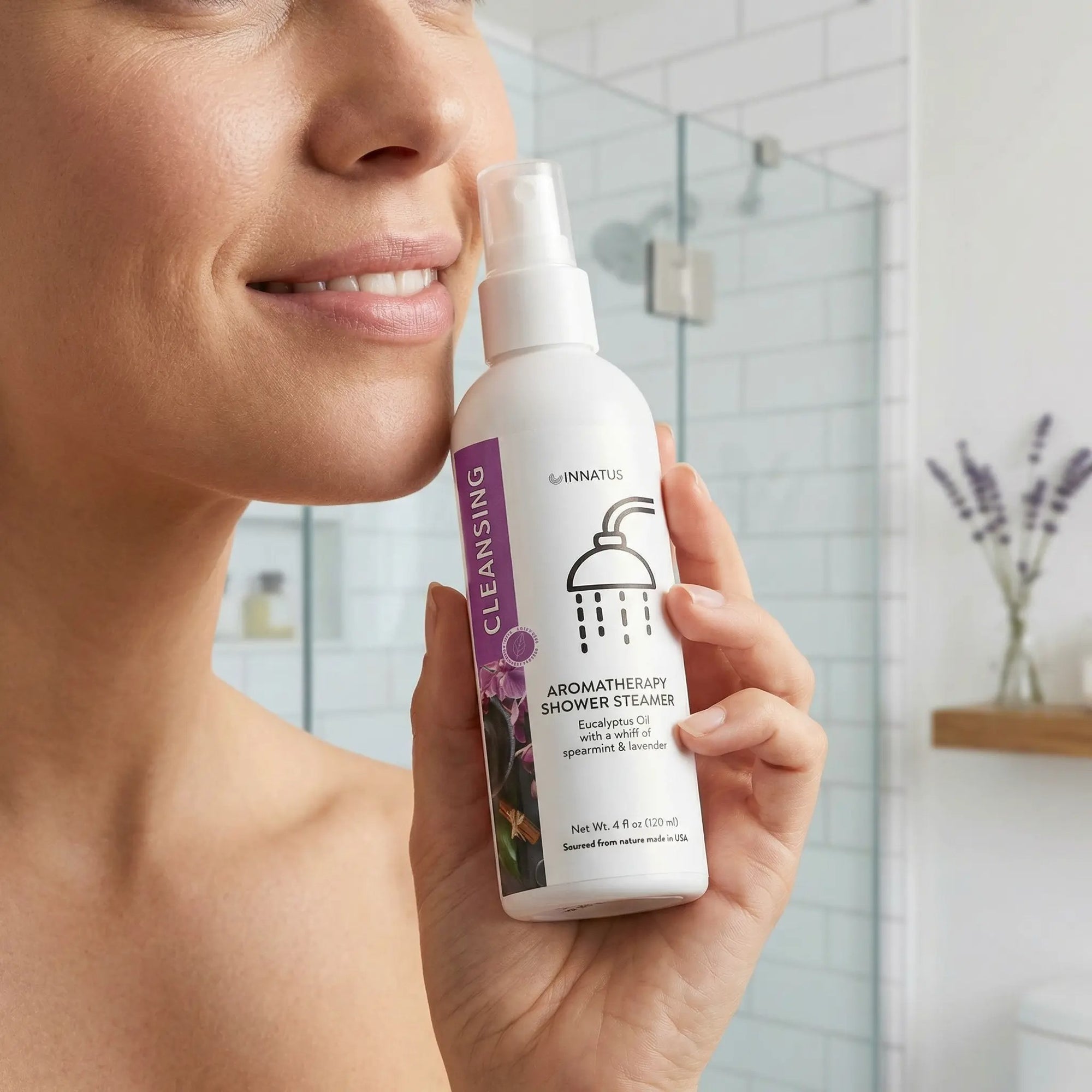 Cleansing shower spray eucalyptus oil with a whiff of Spearmint