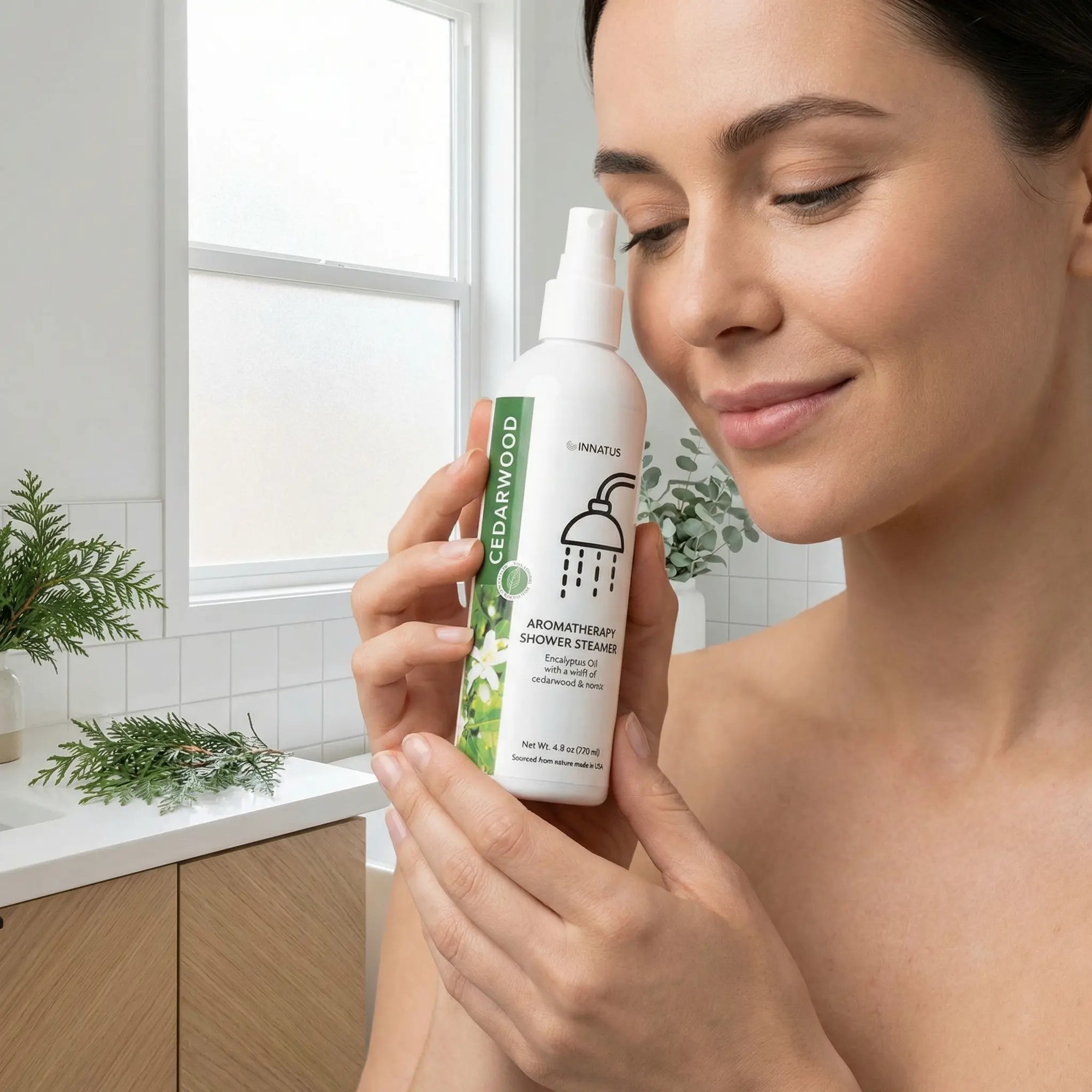 shower spray eucalyptus oil with a whiff of Cedarwood