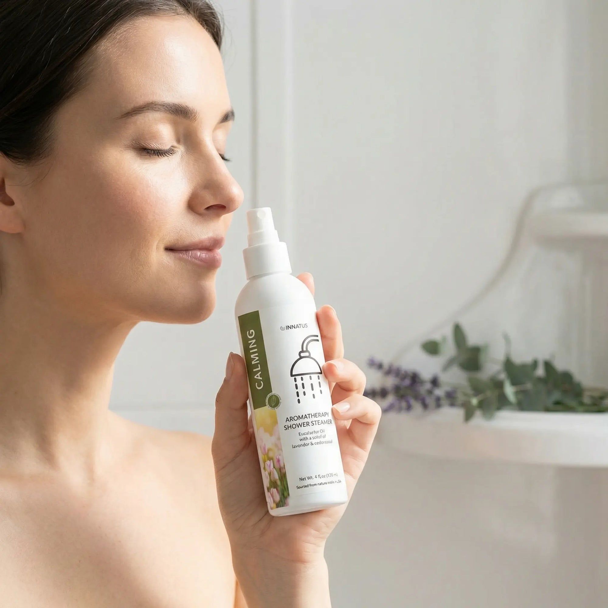 Calming shower spray eucalyptus oil with a whiff of Lavender