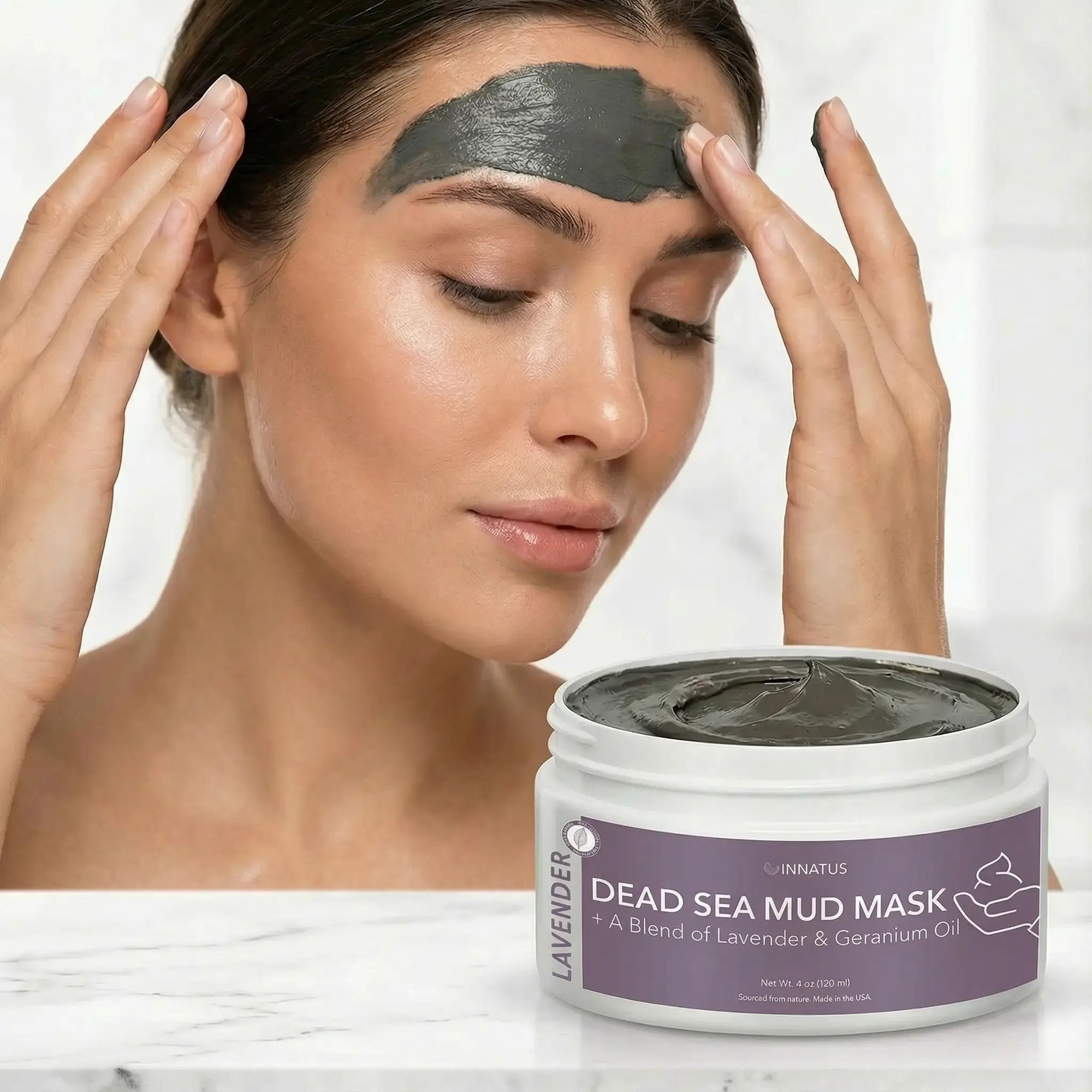 Combination Value Pack 2/2.5 oz packets of Lavender Dead Sea Bath Salt and one Lavender mud mask 4 oz
