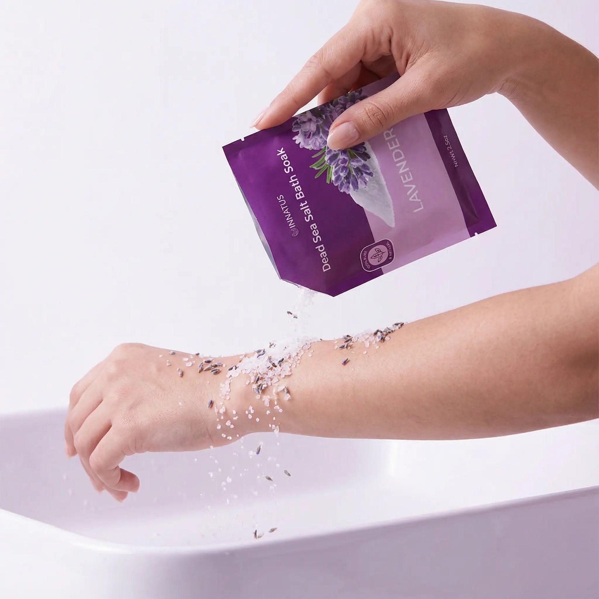 Combination Value Pack 2/2.5 oz packets of Lavender Dead Sea Bath Salt and one Lavender mud mask 4 oz