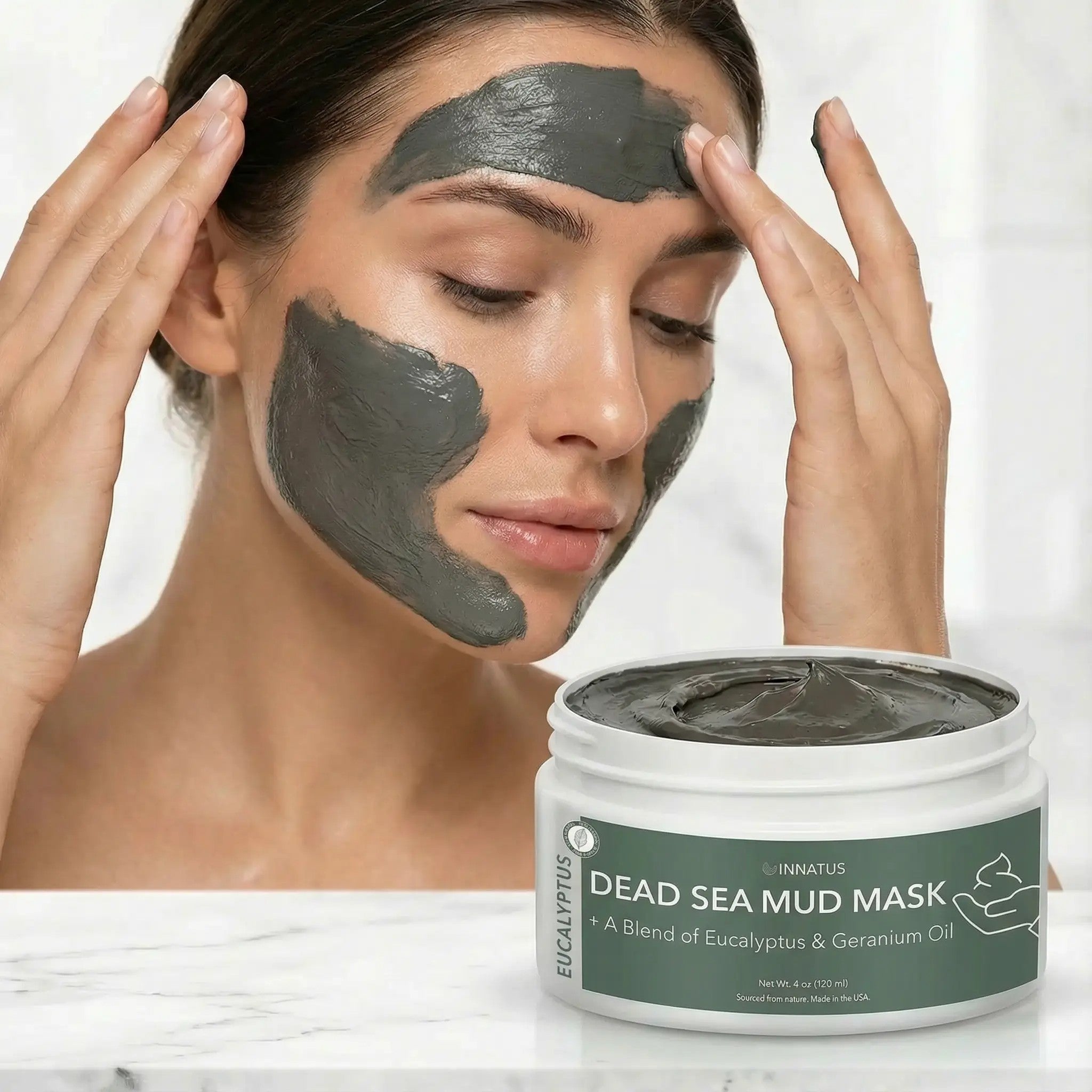 Combination Value Pack 2/2.5 oz packets of Eucalyptus Dead Sea Bath Salt and one Eucalyptus mud mask 4 oz