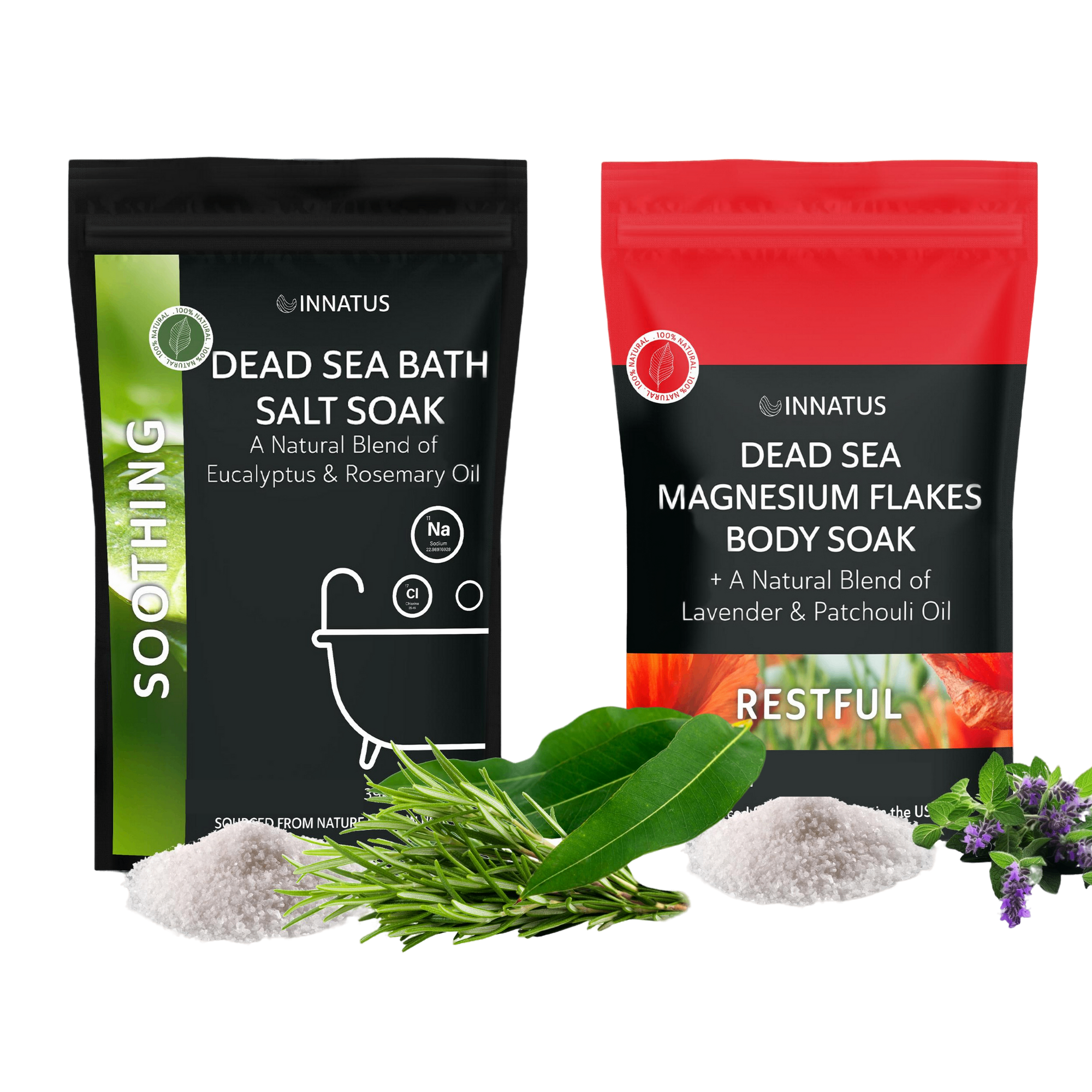 Combination pack 4oz Soothing Bath Soak and 4oz Restful Magnesium Muscle Soak
