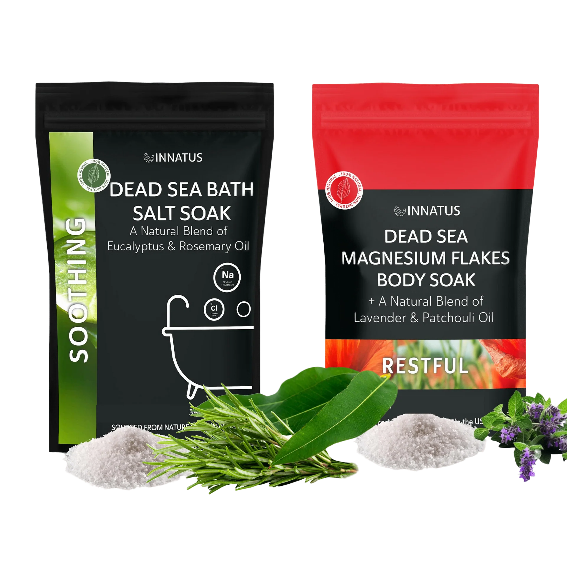 Combination pack 4oz Soothing Bath Soak and 4oz Restful Magnesium Muscle Soak