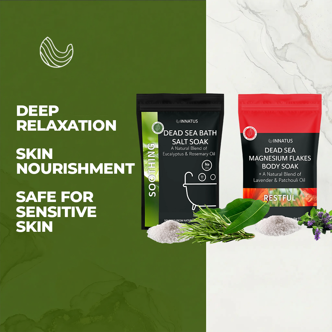 Combination pack 4oz Soothing Bath Soak and 4oz Restful Magnesium Muscle Soak